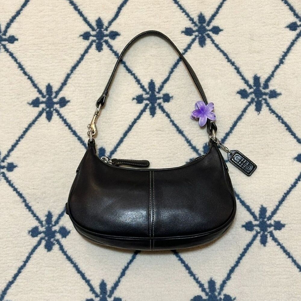 Coach Vintage Y2K Hampton Demi Hobo Crescent Shoulder Bag 2003 7593 - Black